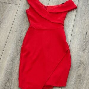 Elegant Red Off-Shoulder Dress